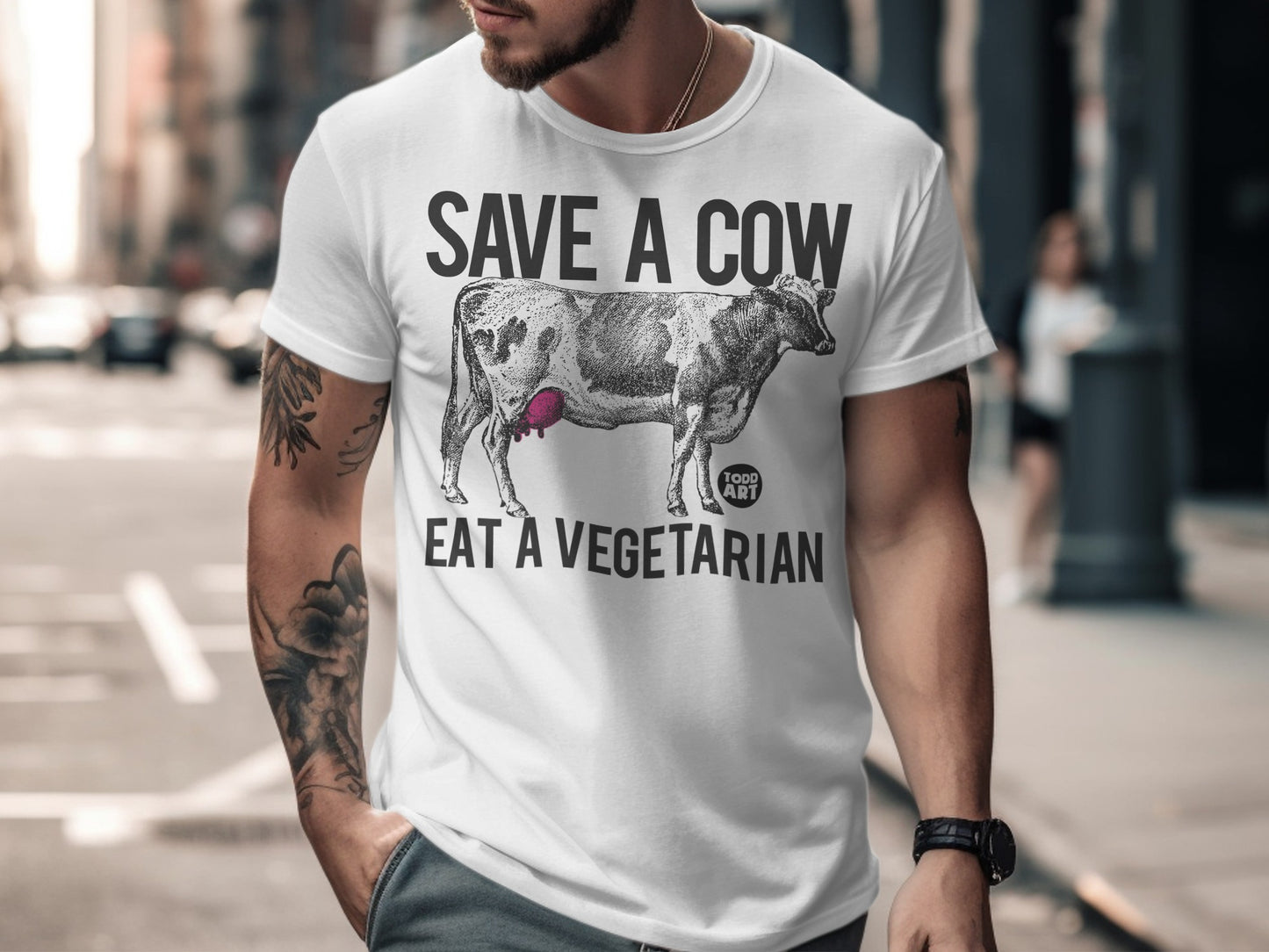 Save a Cow Eat A Vegetarian Funny Quote Shirt