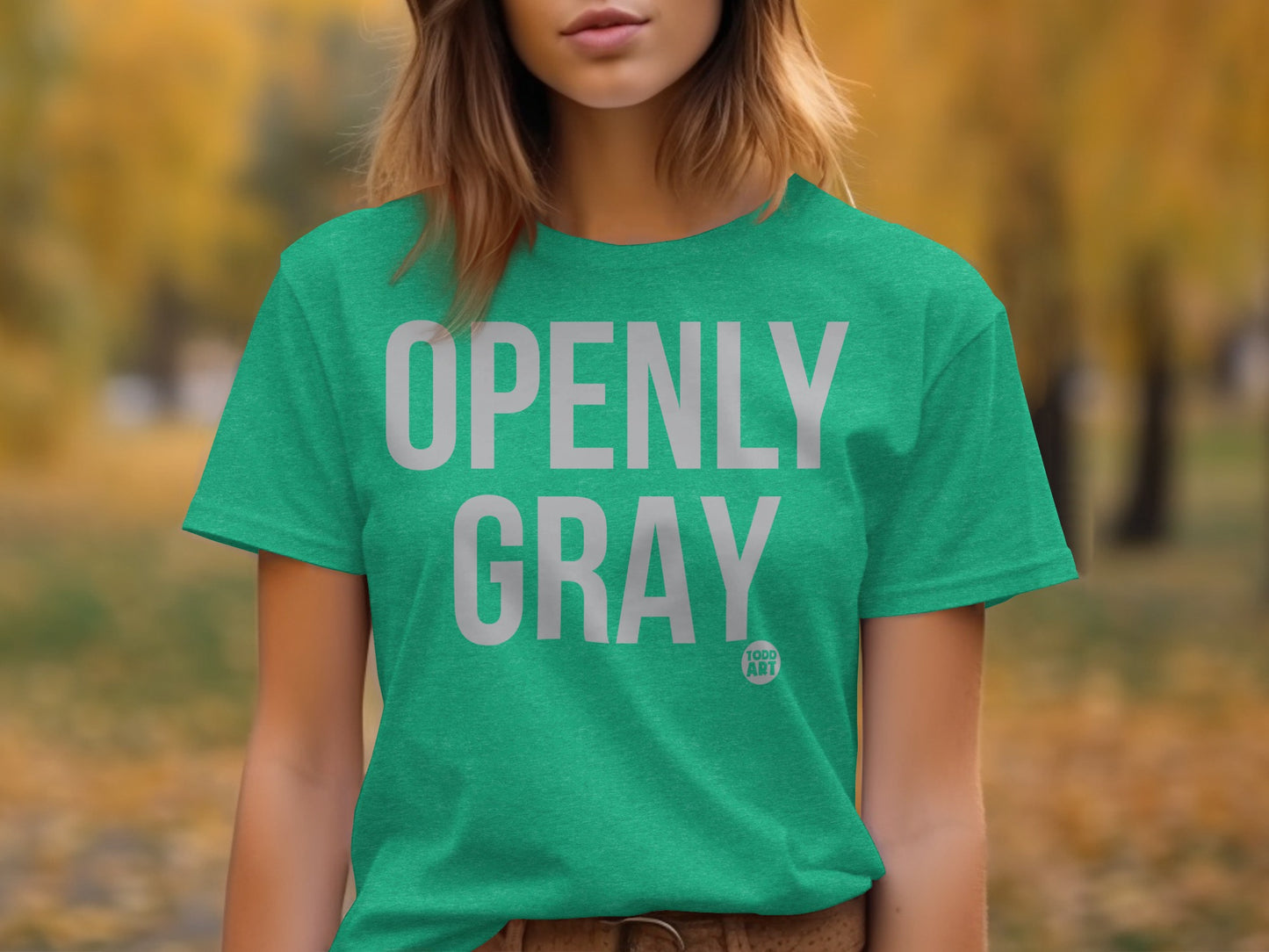 Openly Gray Statement Green Short Sleeve Shirt