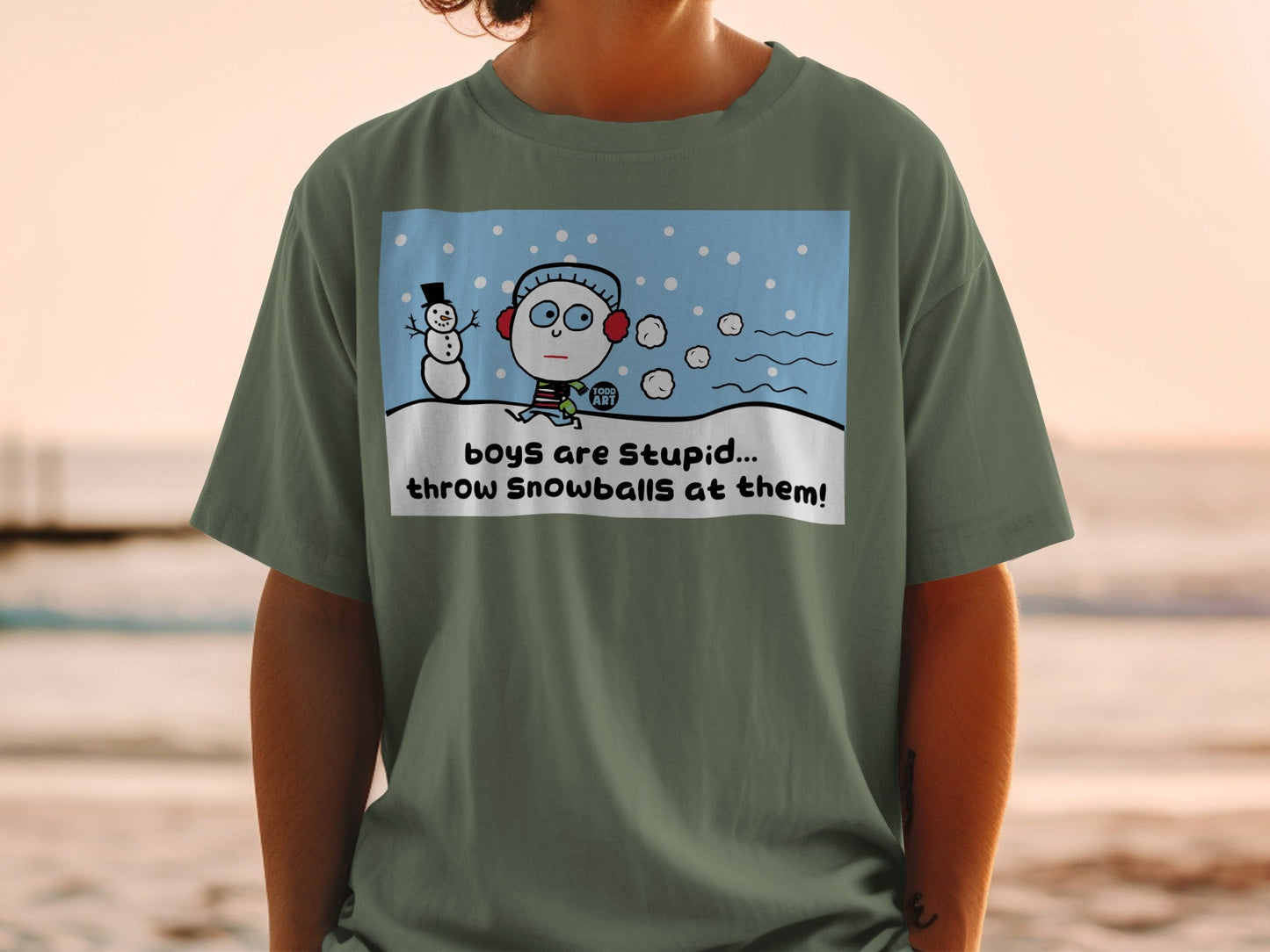 Boys Are Stupid... Throw Snowballs At Them T-shirt