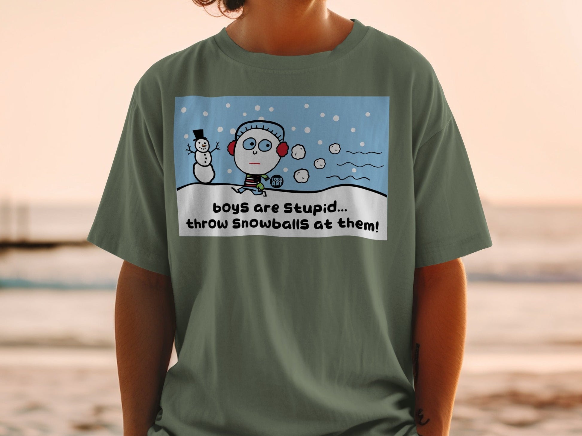 Boys Are Stupid... Throw Snowballs At Them T-shirt