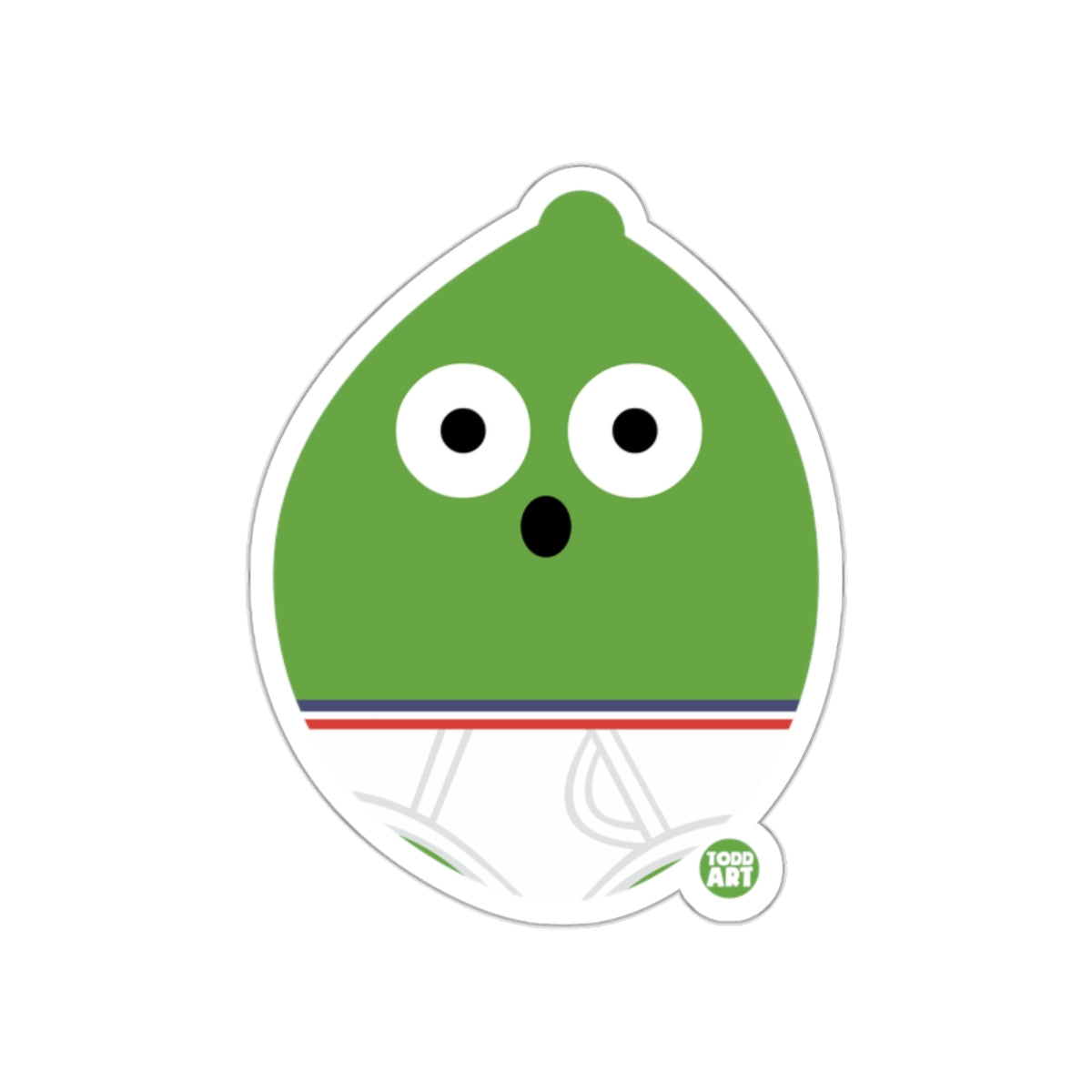 Todd Art Green Character Sticker with Big Eyes