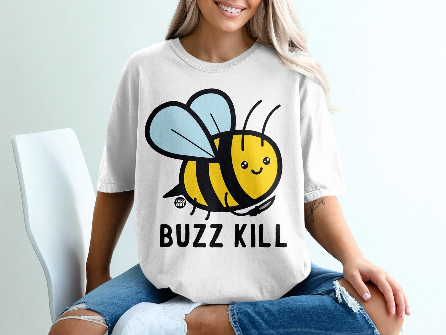 Buzz Kill Cute Bee Graphic T-Shirt with Fun Design