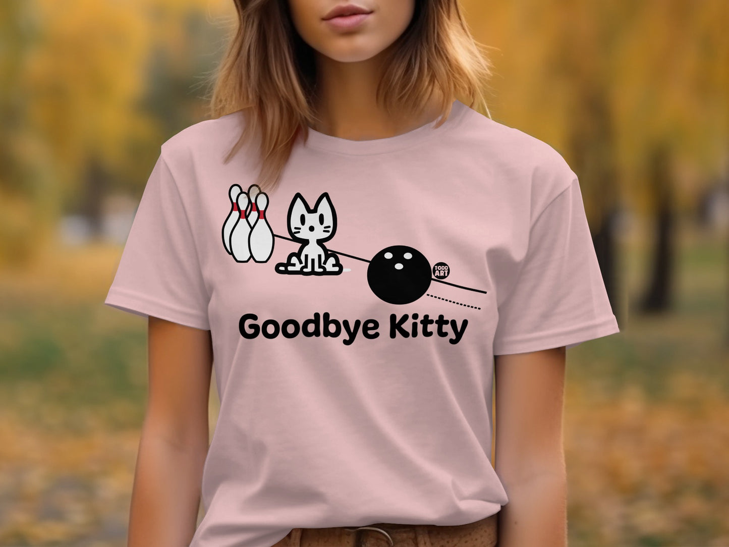 Goodbye Kitty Funny Bowling Graphic Tee Product