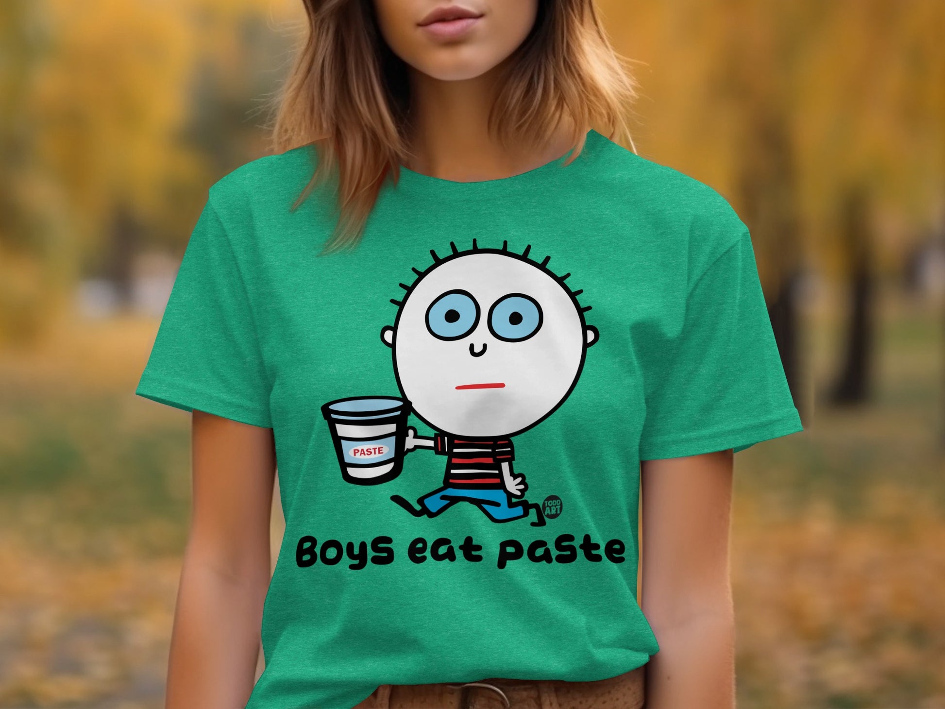 Boys Eat Paste Graphic Design T-Shirt Apparel