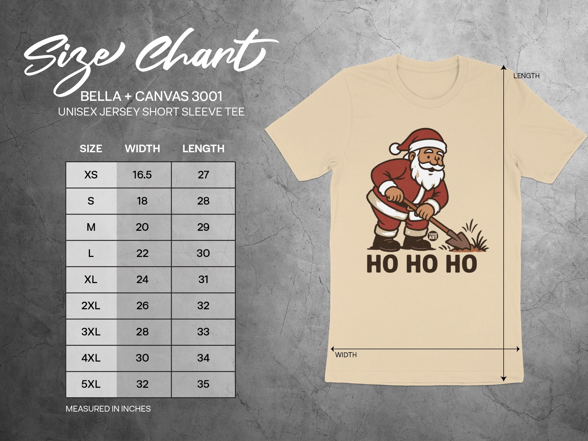 Santa Digging with Ho Ho Ho Design T-Shirt product type