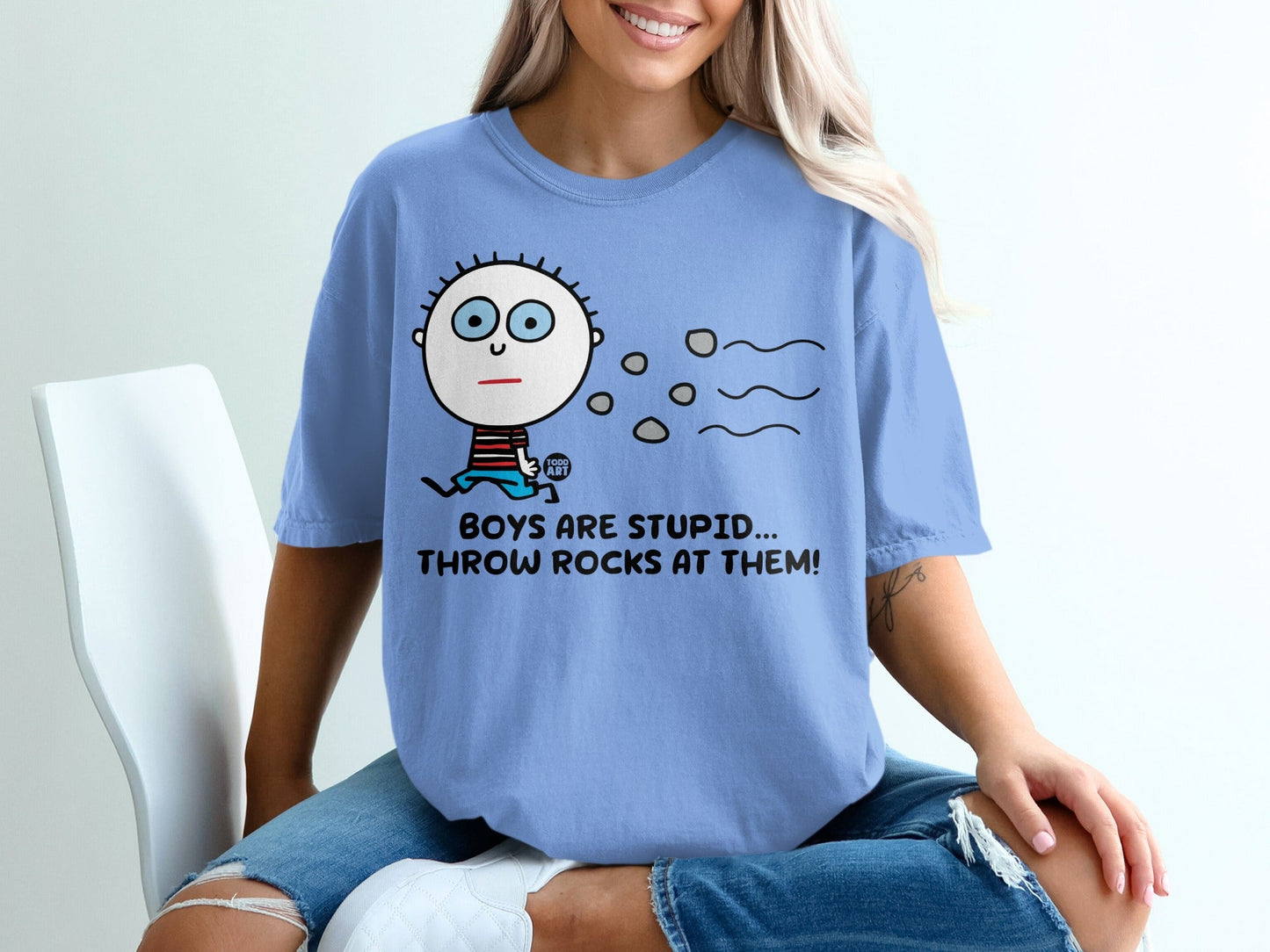 Boys Are Stupid Throw Rocks At Them Shirt