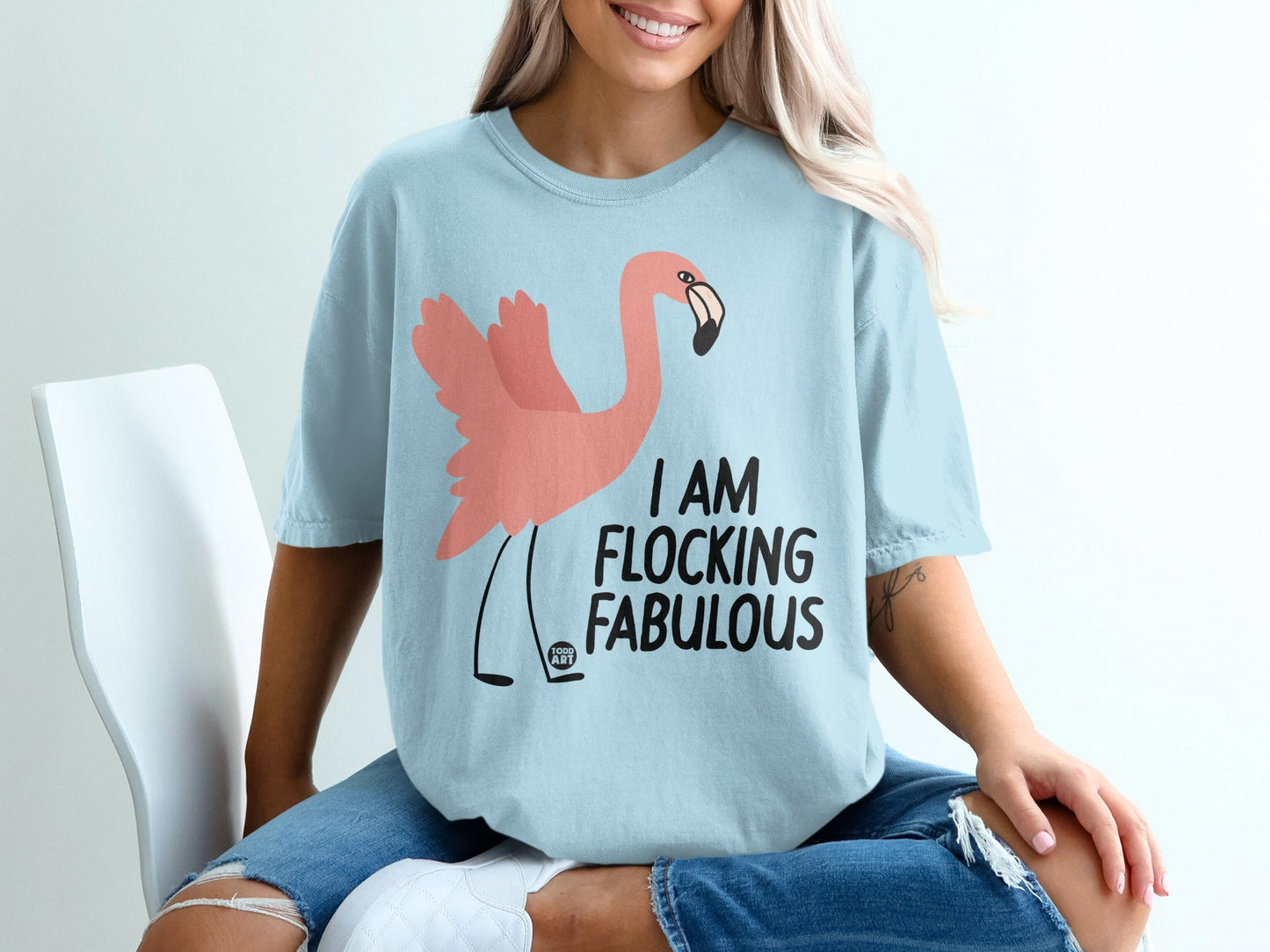 I Am Flocking Fabulous Graphic Flamingo T-Shirt