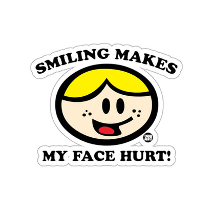 Smiling Makes My Face Hurt Cartoon Sticker Product