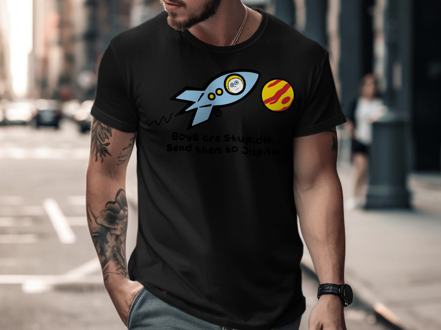 Boys Are Stupider Send Them to Jupiter T-shirt