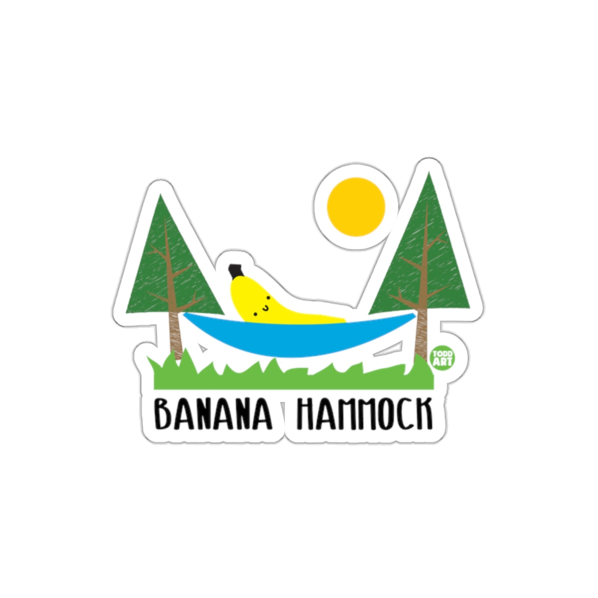 Banana Hammock Relaxation Sticker 