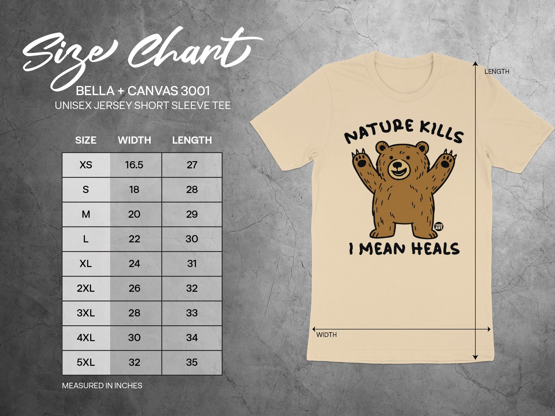 Nature Kills I Mean Heals Bear Design T-Shirt