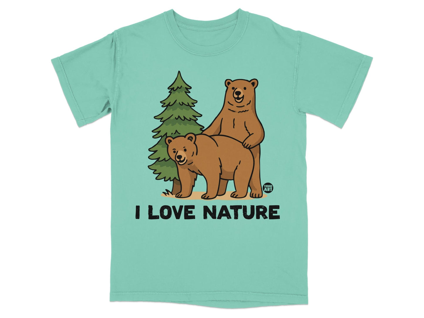 I Love Nature Bears and Tree Graphic T-Shirt