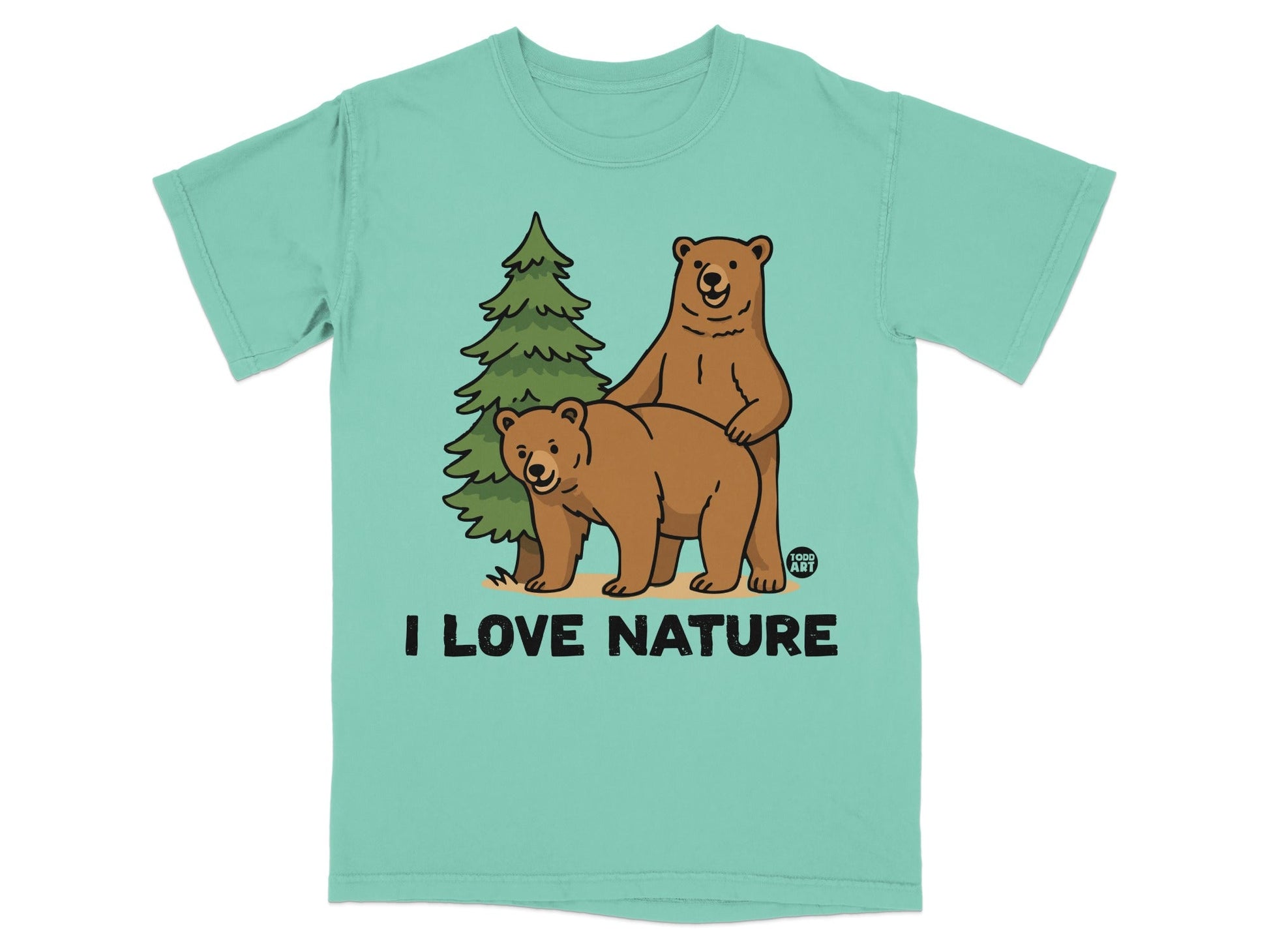 I Love Nature Bears and Tree Graphic T-Shirt