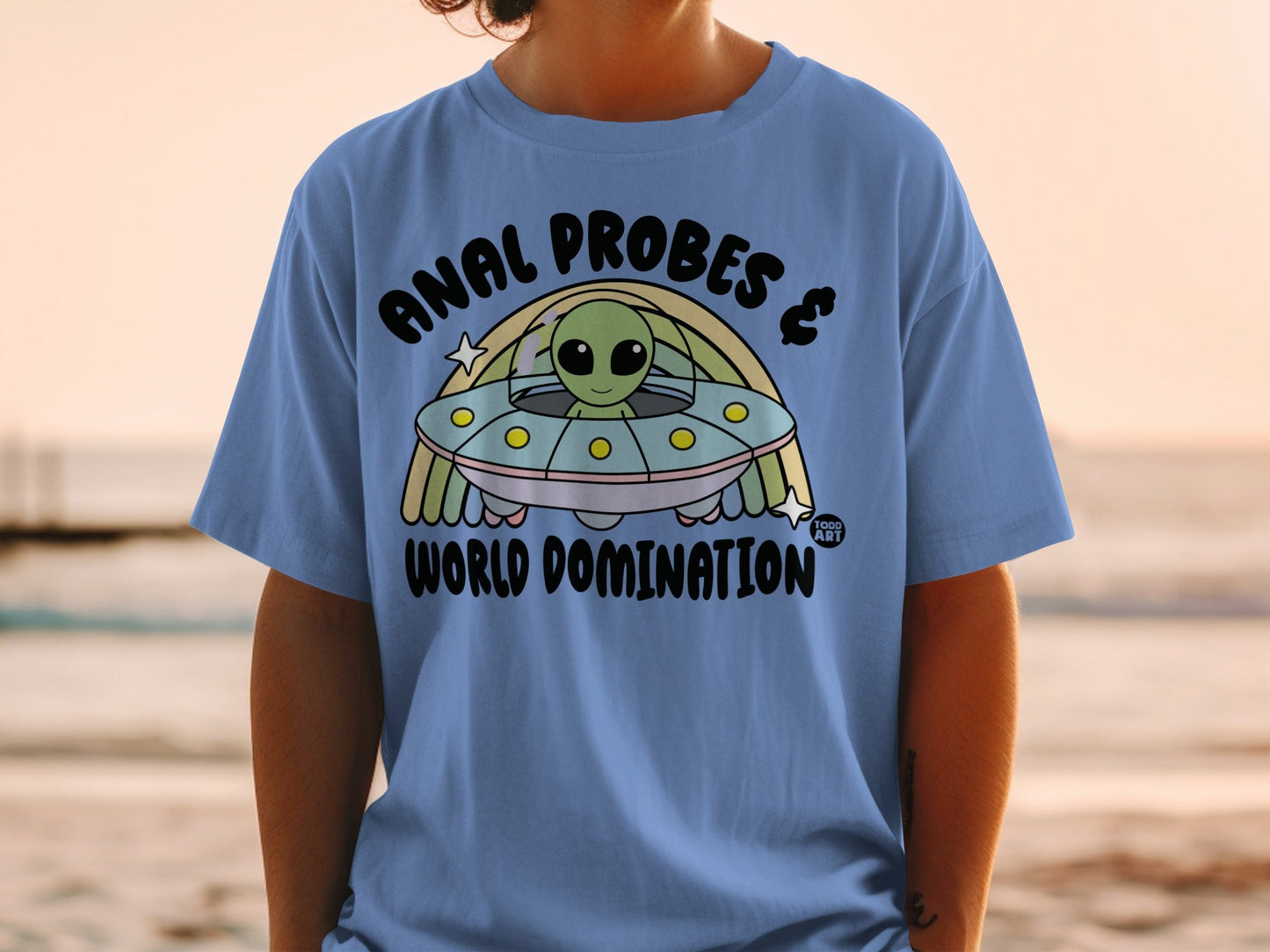 Funny Alien Probes and World Domination Tee Shirt