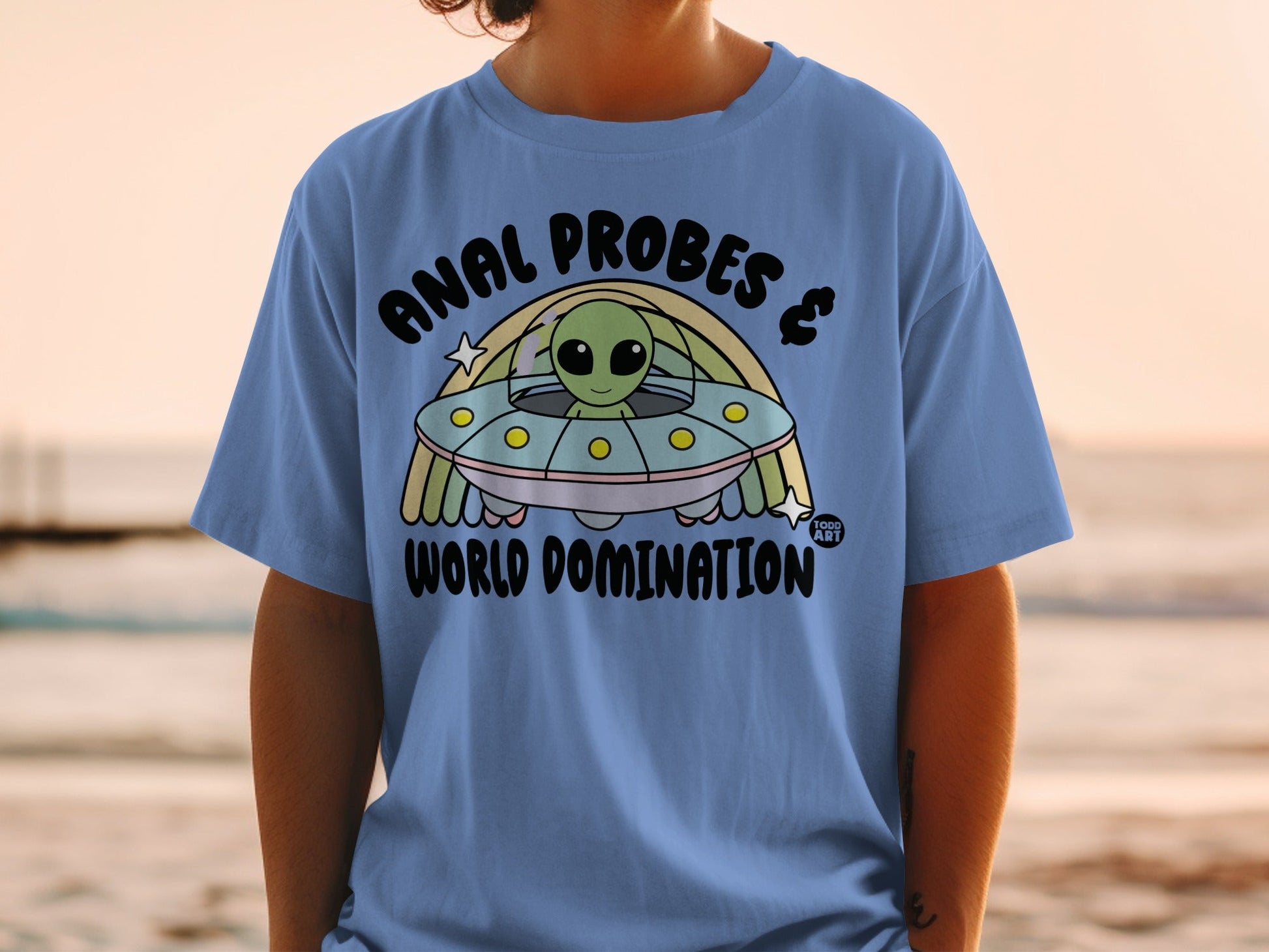 Funny Alien Probes and World Domination Tee Shirt
