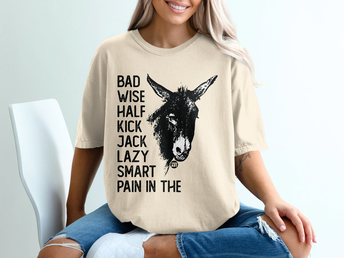 Bad Wise Half Kick Jack Lazy Smart Pain Donkey Shirt