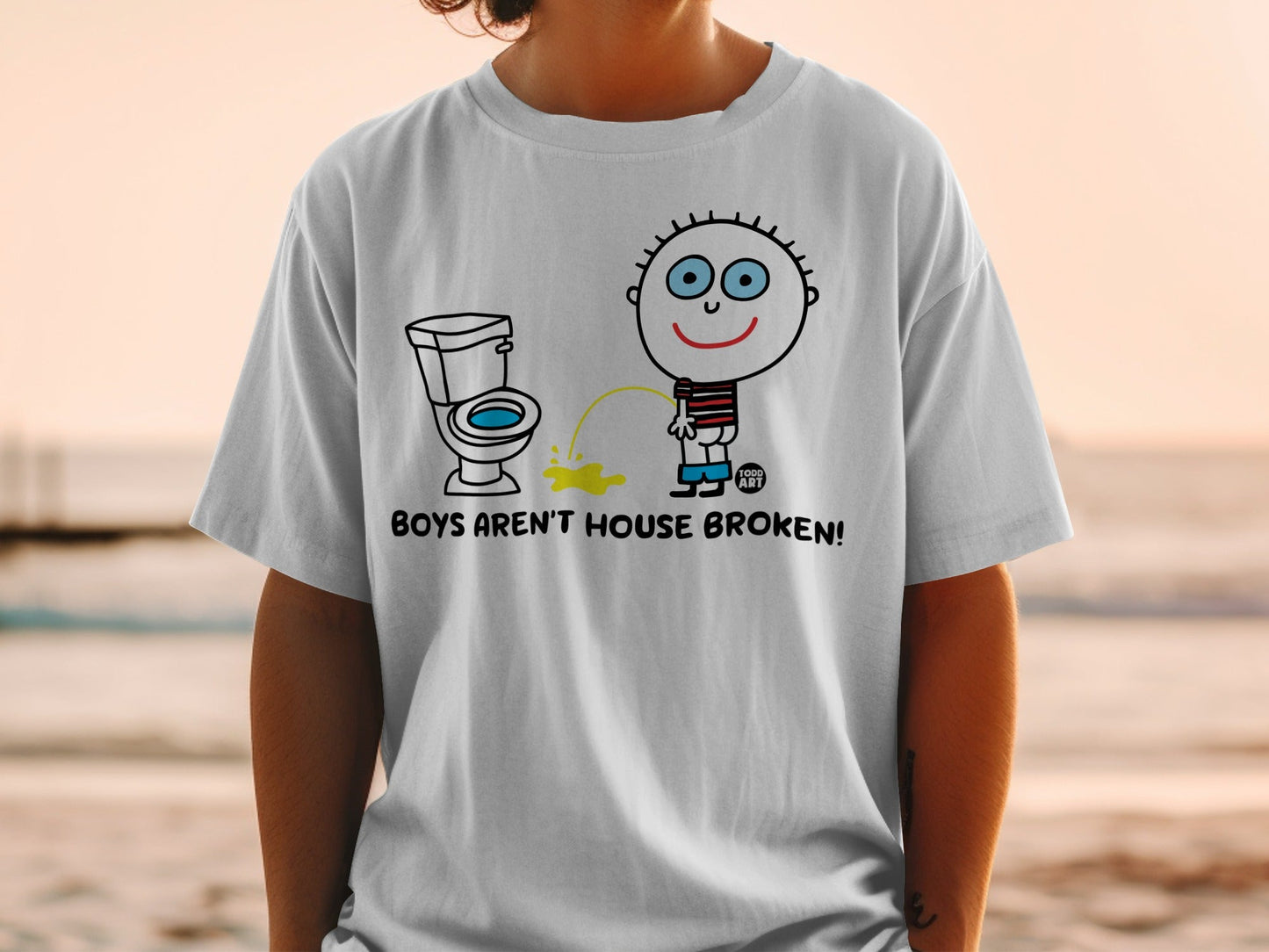 Boys Aren't House Broken Funny Kids Graphic Tee