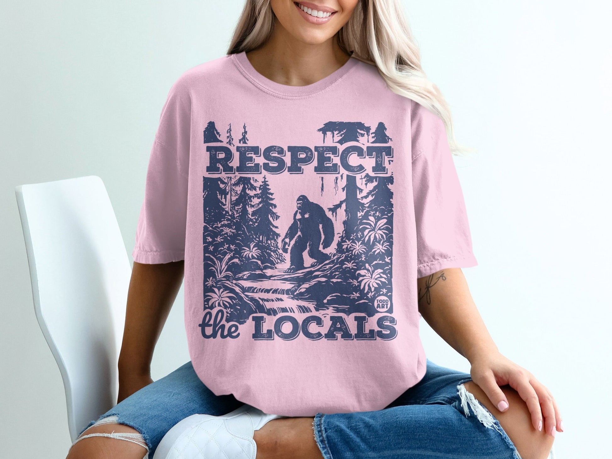 Respect The Locals Bigfoot Graphic T-Shirt