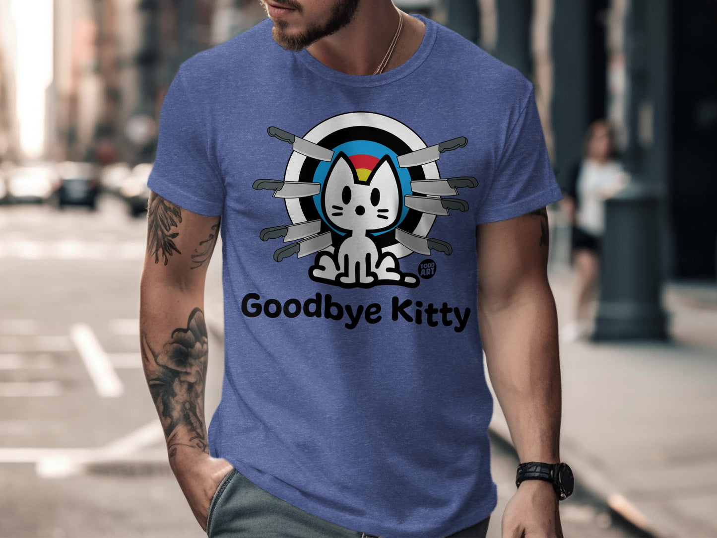Goodbye Kitty Graphic T-shirt Fun Tee Apparel