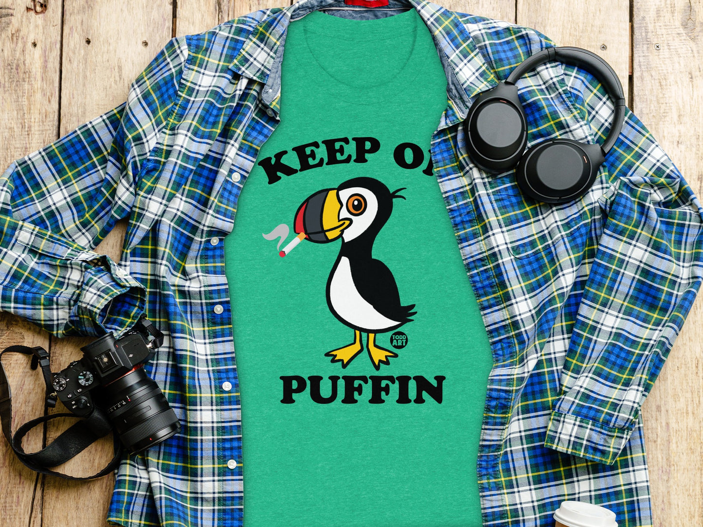 Keep On Puffin Funny Graphic Unisex T-shirt