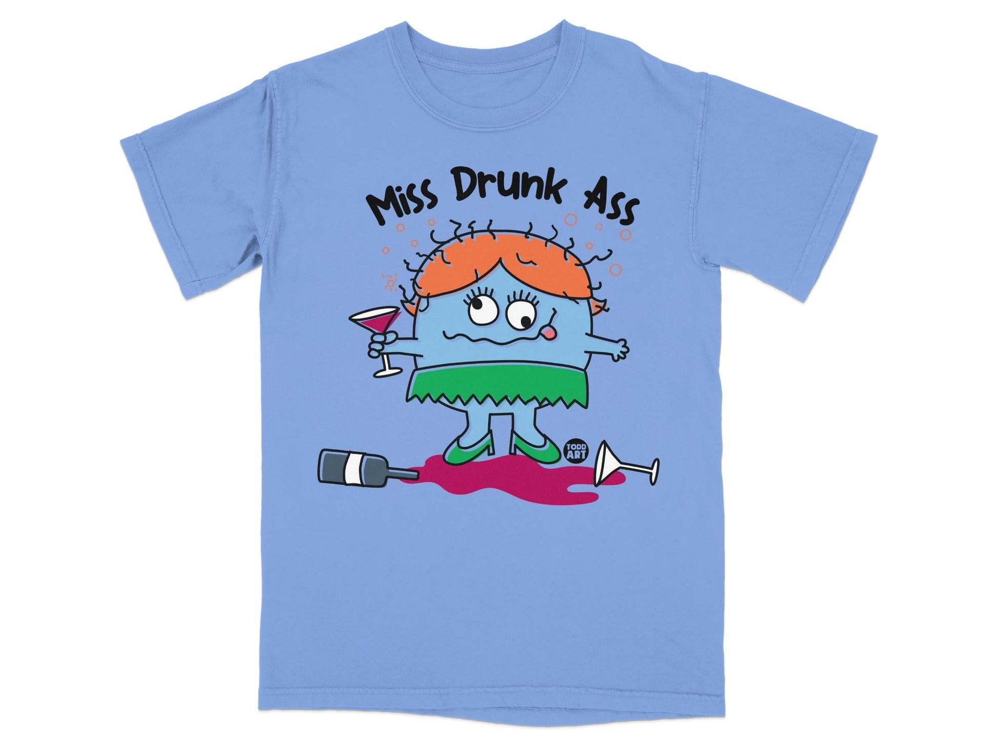 Miss Drunk Ass Funny Cartoon Character T-shirt