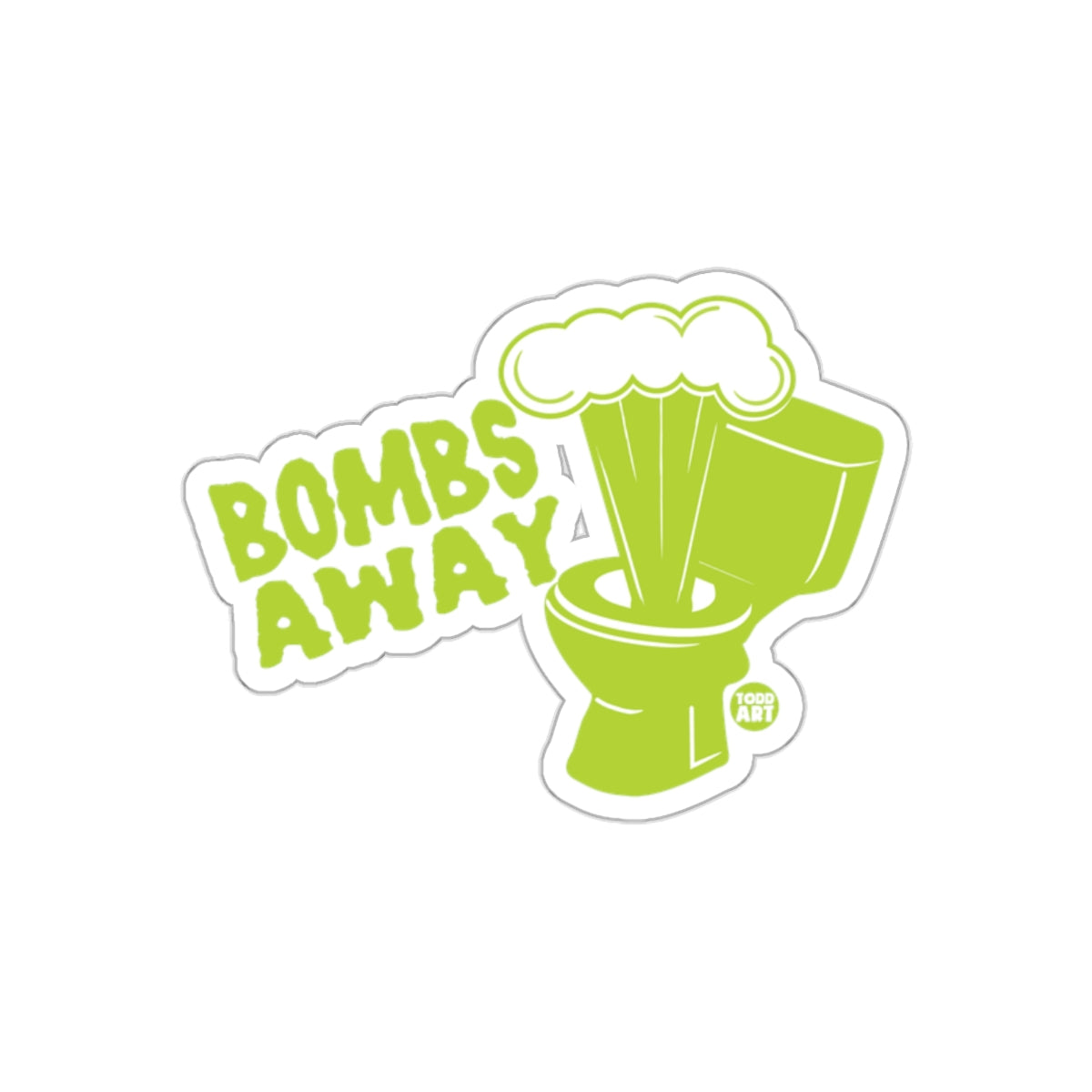 Bombs Away Toilet Humor Graphic Art Illustrated sticker
