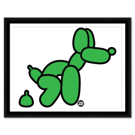 Green Balloon Dog framed contemporary pop art print by Todd Goldman