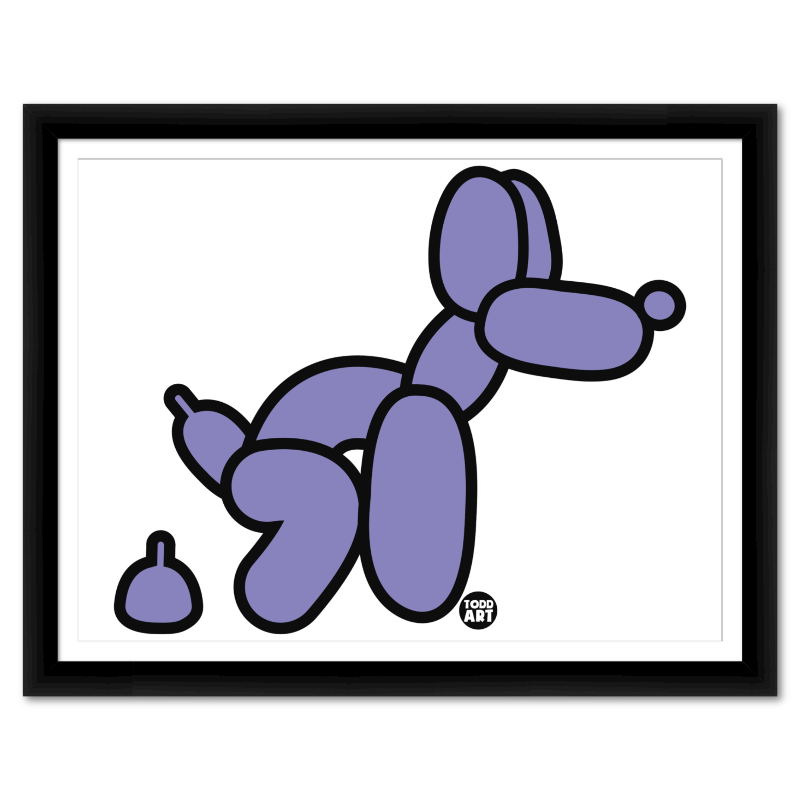Purple Balloon Dog framed contemporary pop art print by Todd Goldman